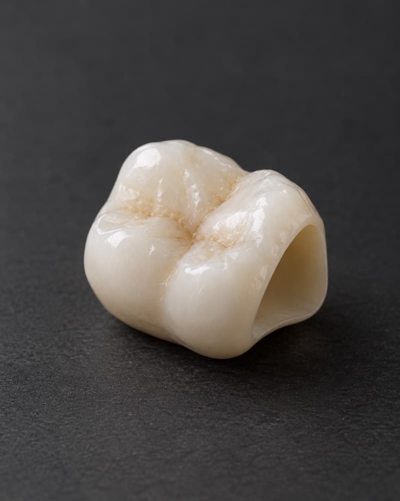 A finished ceramic crown