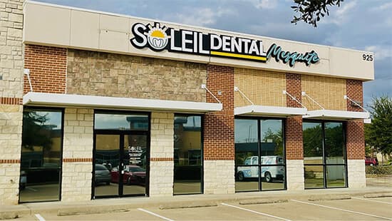 The Soleil Dental Mesquite storefront on N Bryan-Belt Line Road